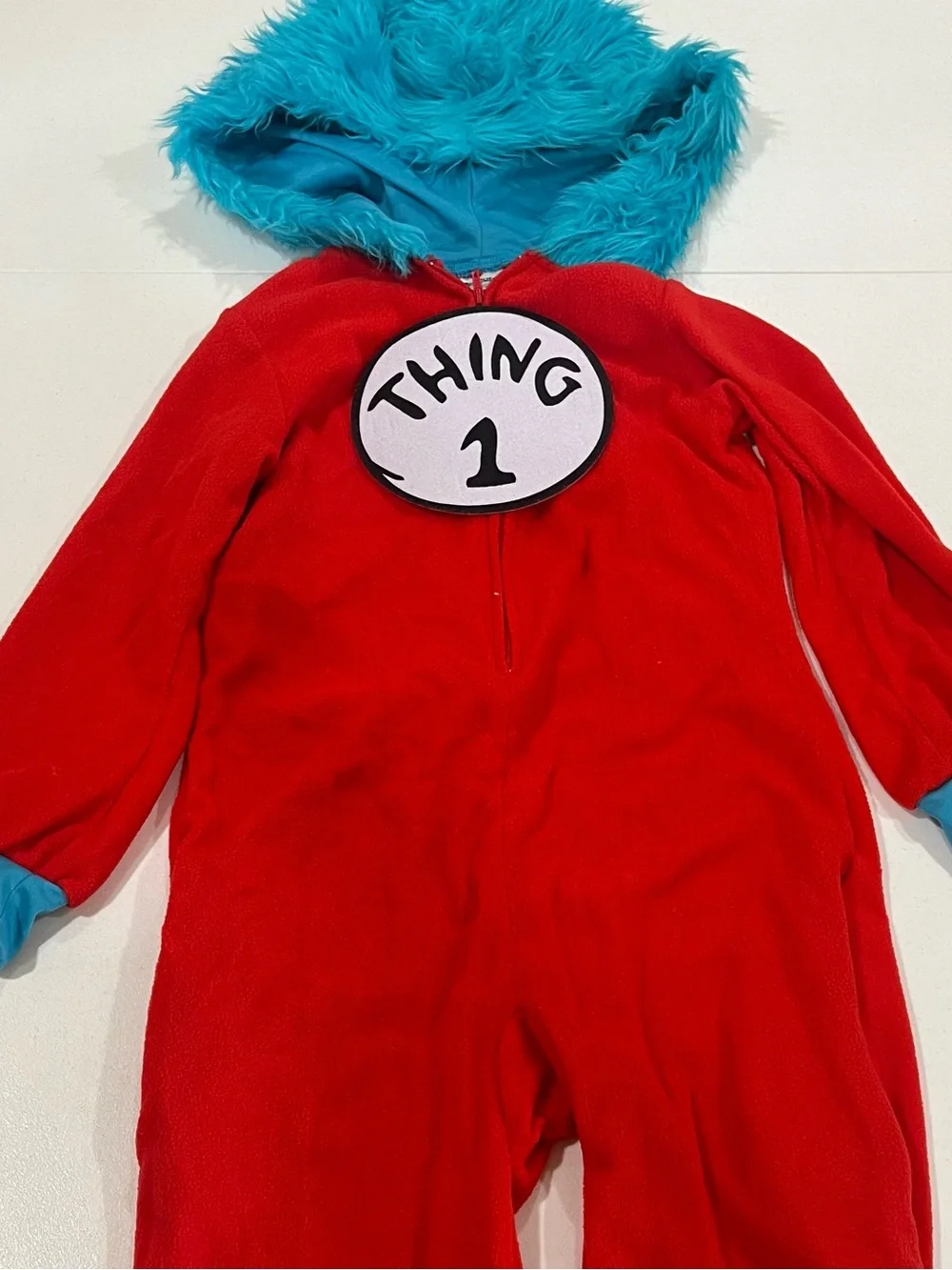 Dr. Seuss Thing 1 Red One-Piece with Blue Trim